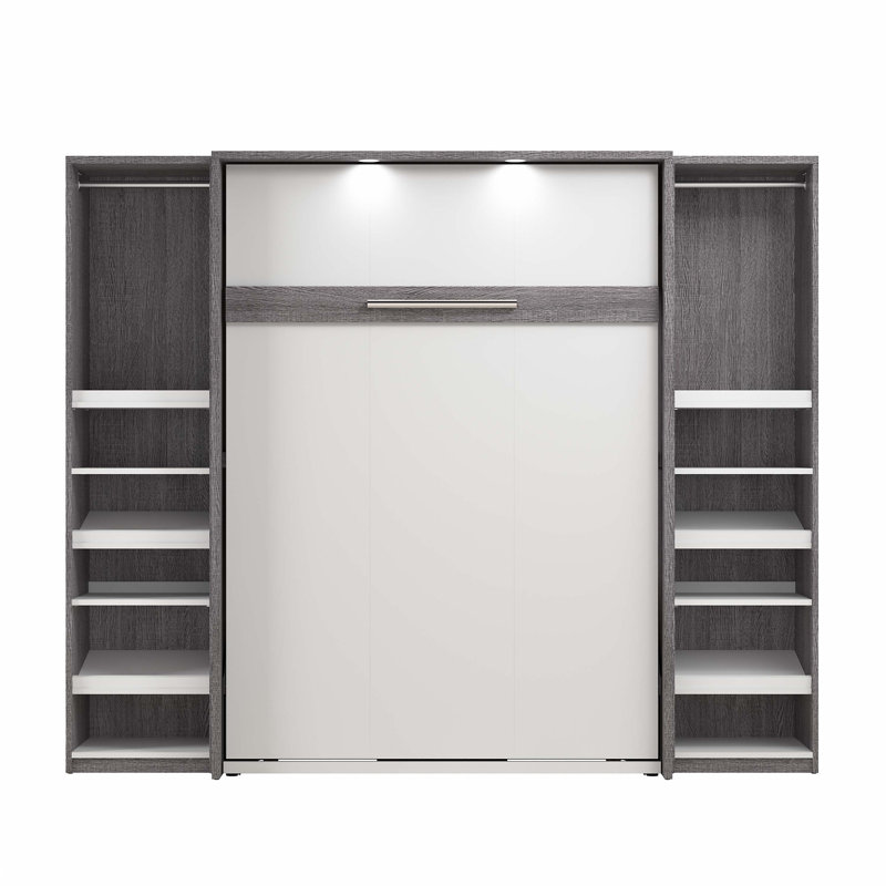 Lit plateforme avec rangement Osterman, Grand, Écorce gris