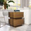 Table d'appoint Mid-Century moderne carrée, table de bout en bois 15,74 po, couleur noyer, entièrement assemblée