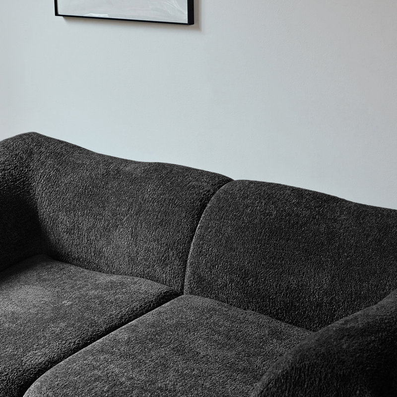 Velours 2 places peu encombrant avec base coulissante, idéal pour les petits appartements, coussins décoratifs moelleux, rembourrage en mousse, espaces compacts convenables