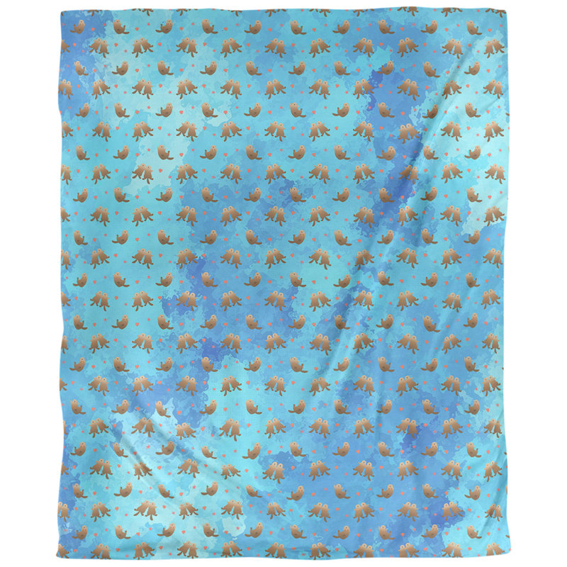 Housse de couette simple Katelyn Elizabeth, Housse de couette pour très grand lit, Bleu / brun / vert clair, Microfibre