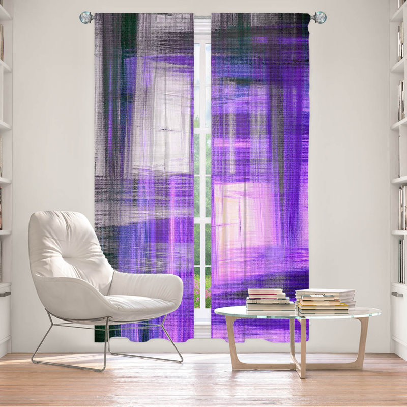 Rideau en polyester, L 20 po x L 52 po, Mauve