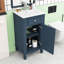Meuble-lavabo autoportant avec lavabo en céramique, tablette réglable et porte à fermeture en douceur-291913728