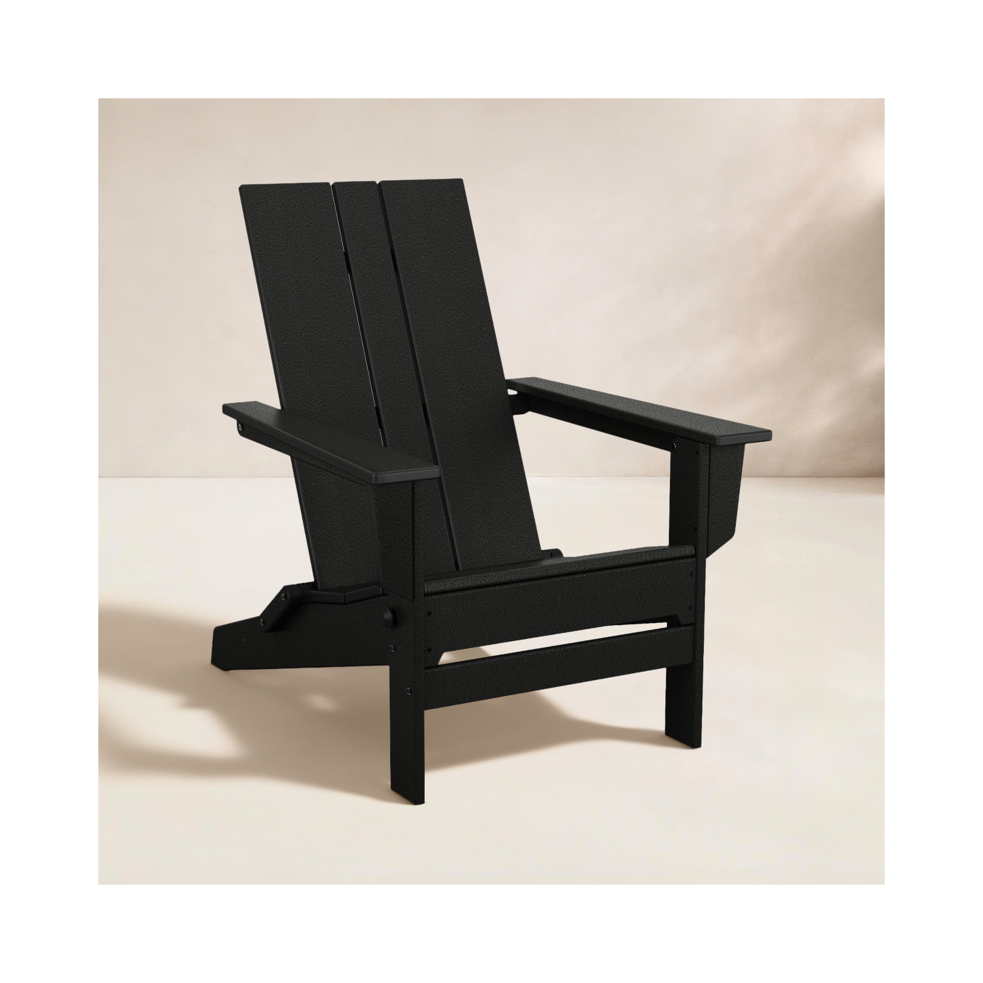 POLYWOOD x AllModern Folding Plastic Adirondack Chair, Black