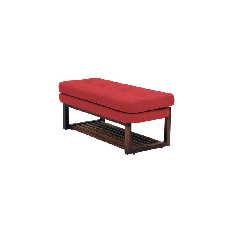 Melinda Upholstered Storage Bench, Berry Red, 18" H x 48" W x 22" D
