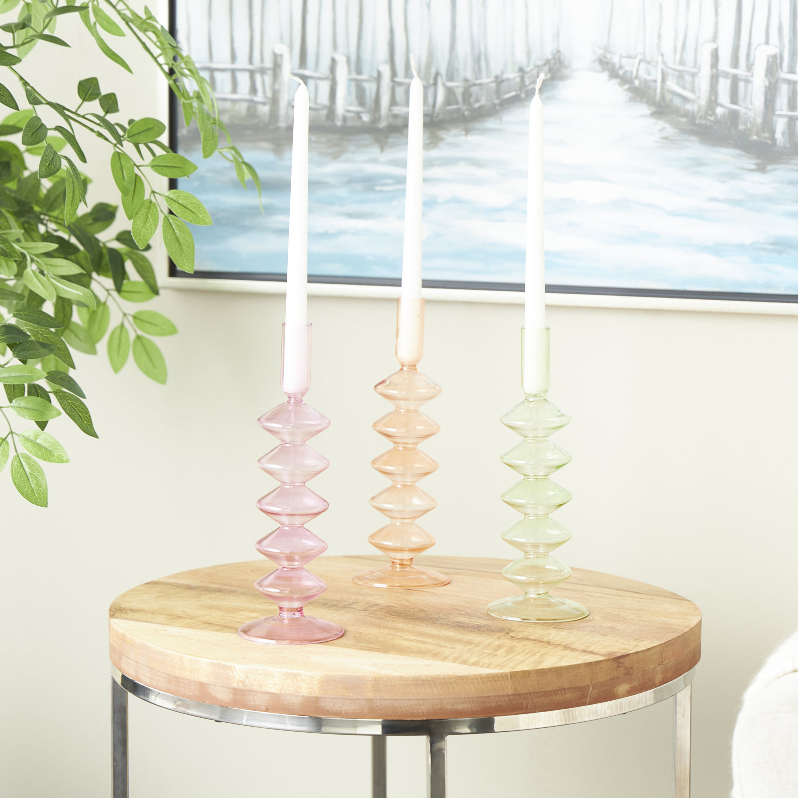 Anij 10.1'' H Glass Tabletop Candlestick