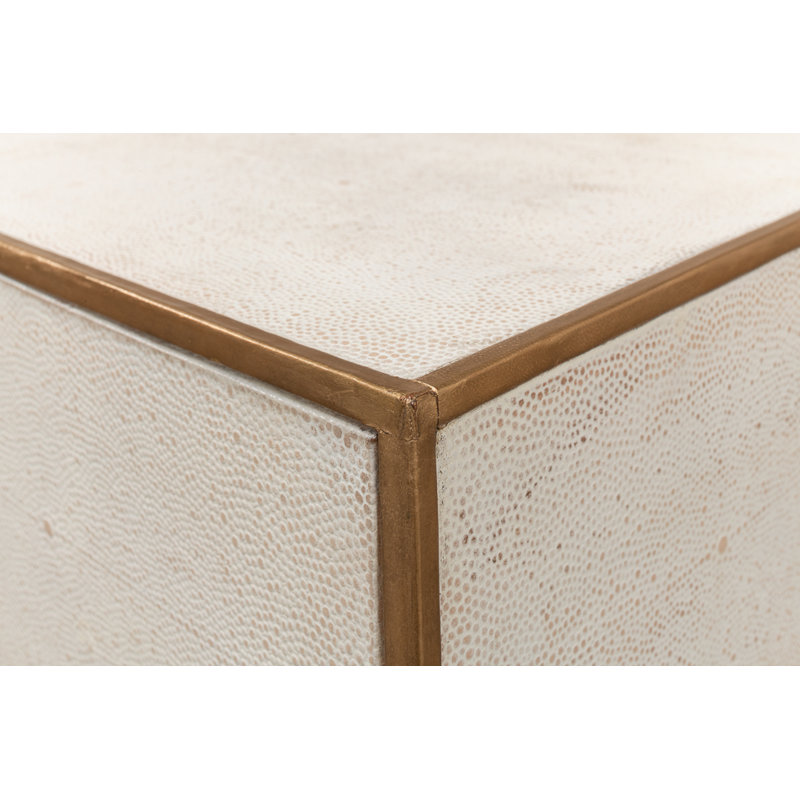 Shagreen 2 - Drawer Solid Wood Nightstand, Osprey White