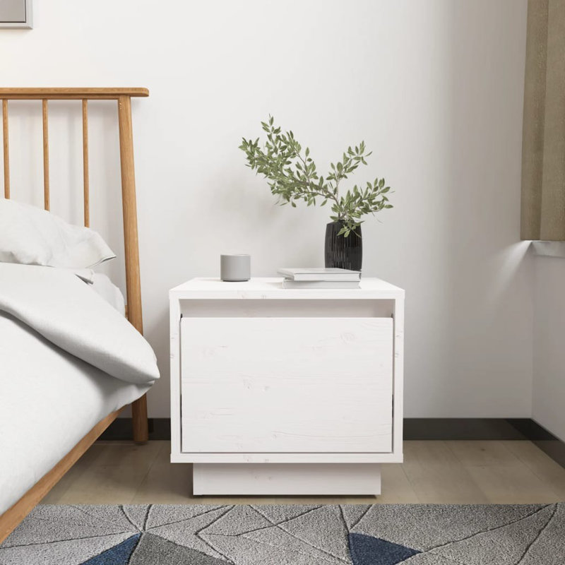 Gauvain 35cm W Bedside Table, White
