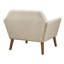 Fauteuil bouton Mid-Century, accoudoir supplémentaire, pieds en pacane massif, beige, siège de détente l 37 po x P 29,5 po, accoudoirs, matériau en bois