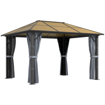 Outsunny 3 x 3.6m Hardtop Gazebo Canopy with Polycarbonate Roof