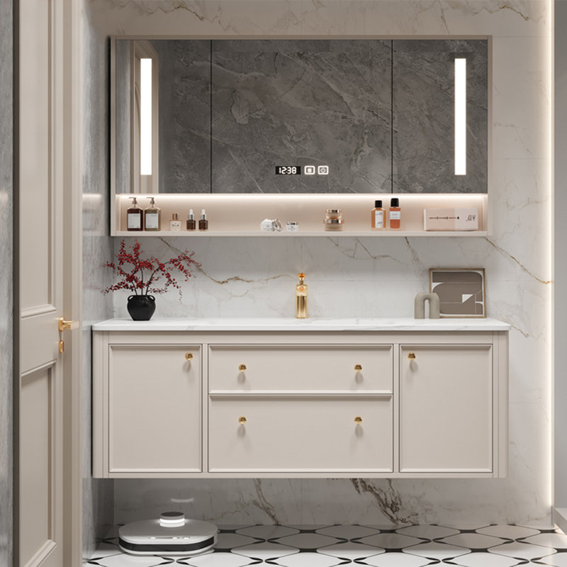 Armoire de salle de bain légère et luxueuse moderne, 51"