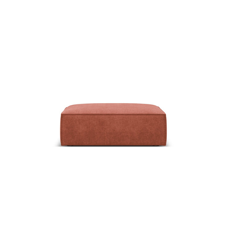 Lidea 100cm Wide Rectangle Solid Colour Footstool Ottoman, Orange