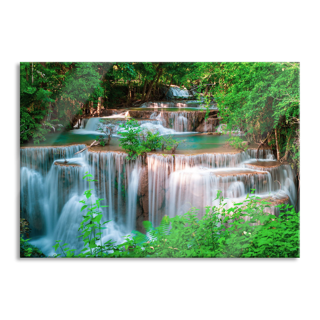 Glasbild TÃ¼rkise WasserfÃ¤lle in Thailand