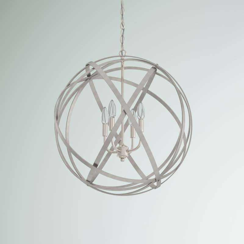 Harwich 4 - Light Dimmable Globe Chandelier, Brushed Nickel