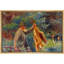 Chasseur avec renard et chiens de chasse dans la forêt, art de chambre à coucher, impression sur toile encadrée-506922727-506922726