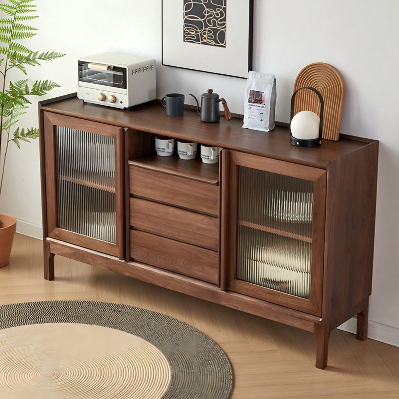 Buffet 55,12 po en bois de chêne brun