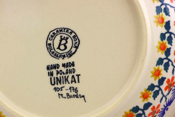 Polish Pottery Stoneware Pasta Bowl