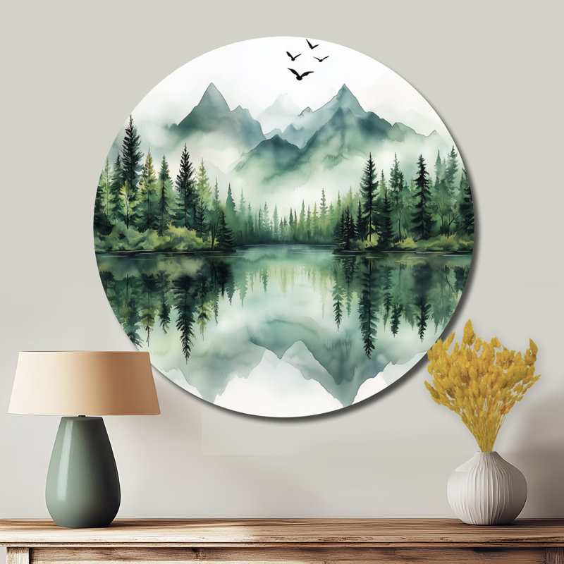 Décoration murale verte en métal vert forêt verte, L 23 po x H 23 po