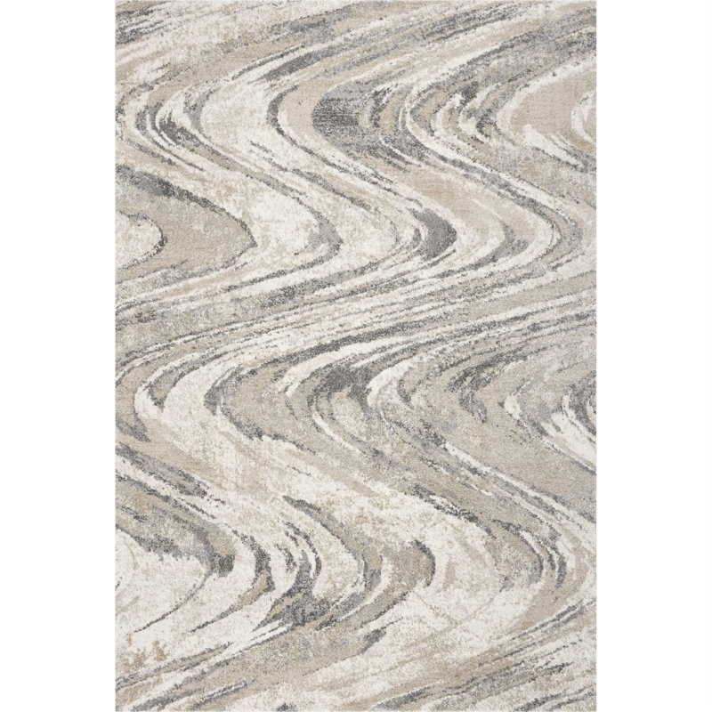 Tapis suisse à motif abstrait naturel, Rectangle 7 pi 10 po x 9 pi 10 po