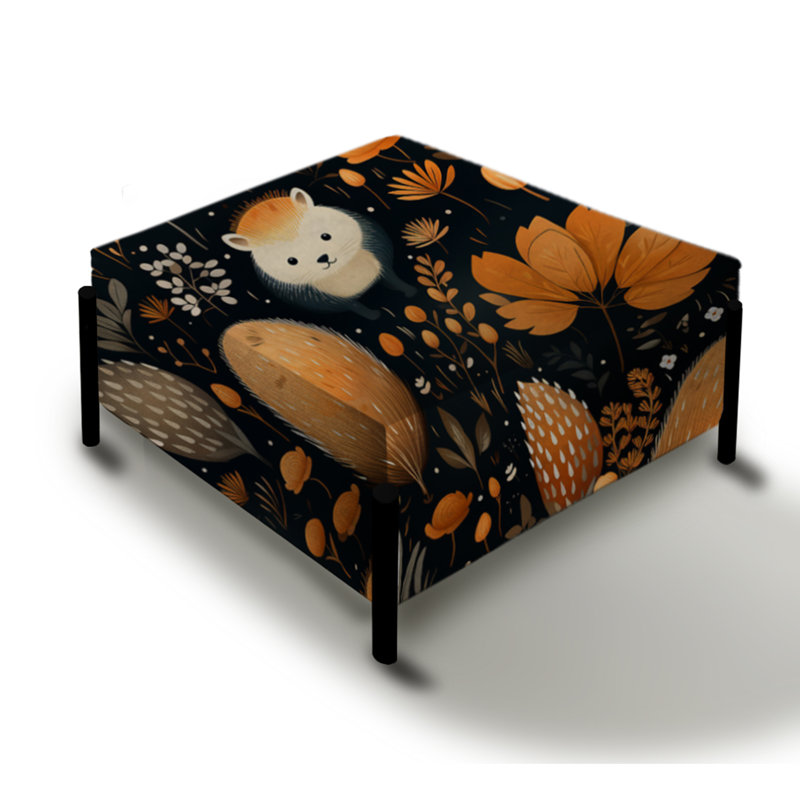 Grand repose-pieds carré Donato Jarin Hedgehog Harmony