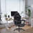 Reclining Ergonomic Faux Leather Swiveling PC & Racing Game Chair with Footrest-1615981067-1671756266