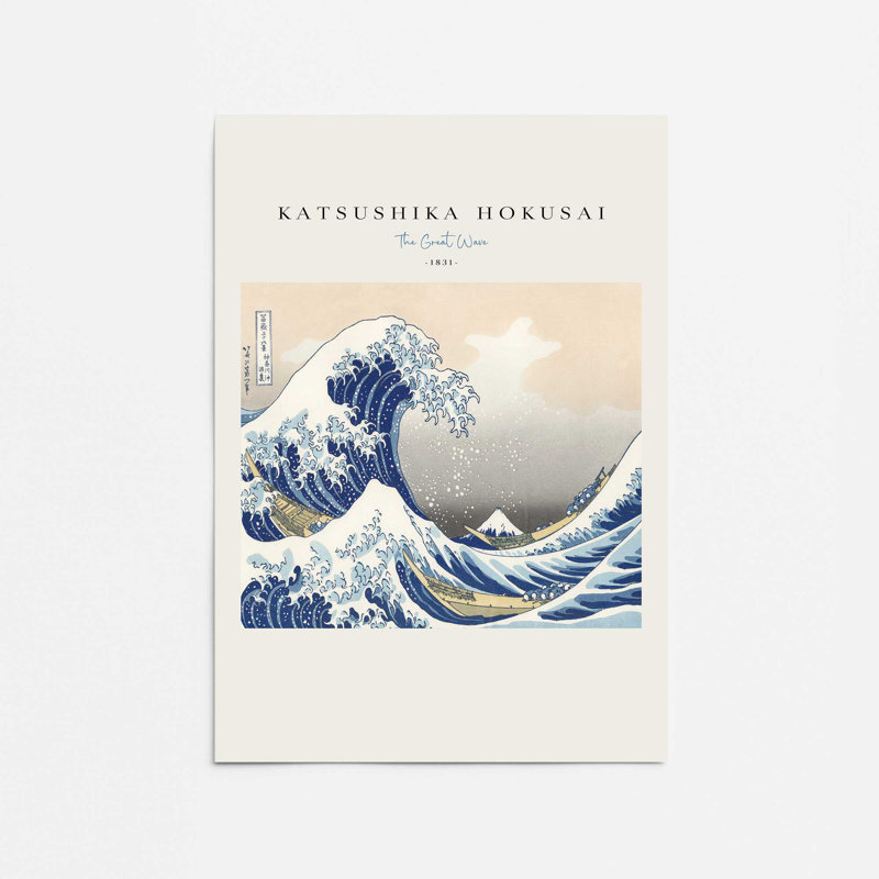 «The Great Wave» par Hokusai v2, 10" H x 8" W, Impression sans cadre, Ne s’applique pas
