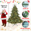 Arbre de Noël pleine forme avec lumières UL - branches mixtes en PE / PVC, pointes, base large pour les espaces spacieux, structure à charnières, support en métal stable-383892230-383892227