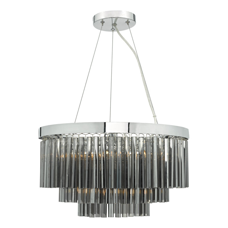 5 - Light Crystal Chandelier, Polished Chrome
