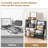 Multi-Function Brown And Black Record Player Stand With Large Vinyl Storage
