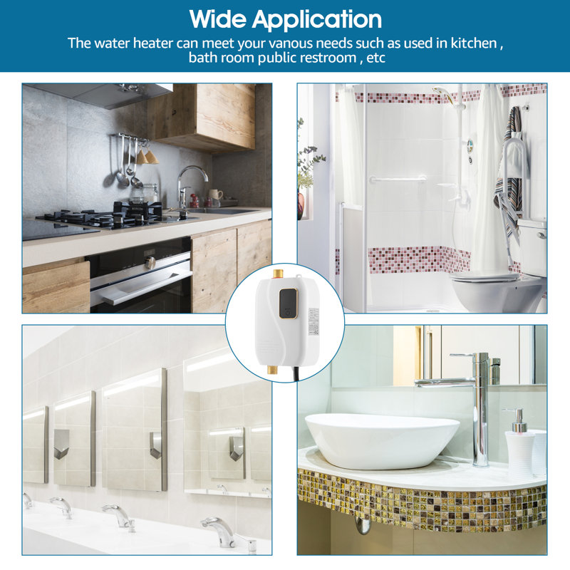3000w Tankless Hot Water Heater - Instant Electric Shower And Kitchen Water Heating Solution With Advanced Technology