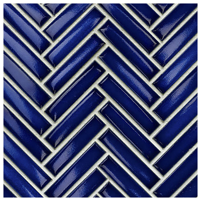 2'' x 1'' Ceramic Mosaic Tile, Blue