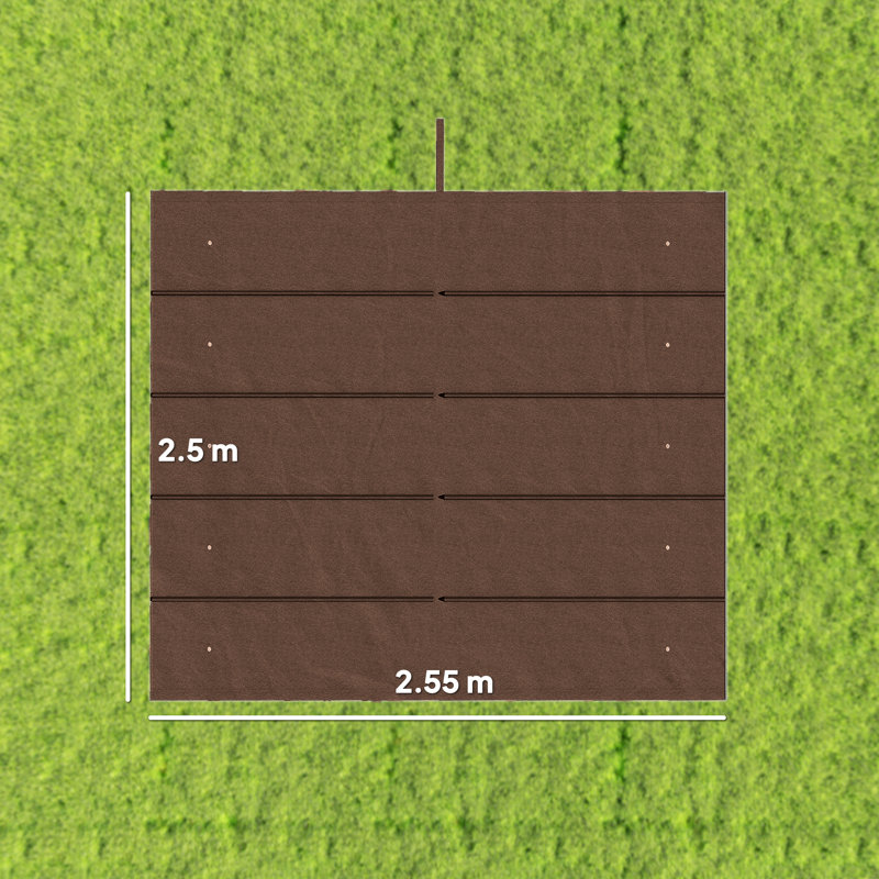 Outsunny Retractable Pergola Shade Cover ONLY, Brown, 6cm H x 255cm W x 250cm D