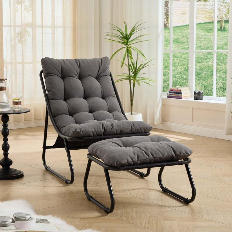 Méridienne avec repose-pieds, Gris foncé