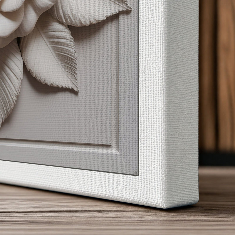 Sculptural Rose Botanical - Wrapped Canvas, 18x12 - 45.7 x 30.5 cm, White Border