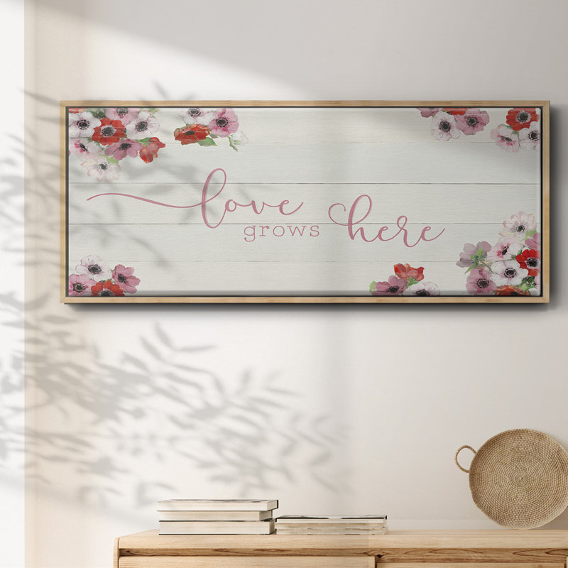 «Love Grows Here», toile encadrée