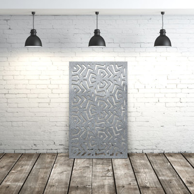 Panneau d'intimité en aluminium découpé au laser Modern Clover - art mural extérieur thermolaqué en métal, cloison décorative