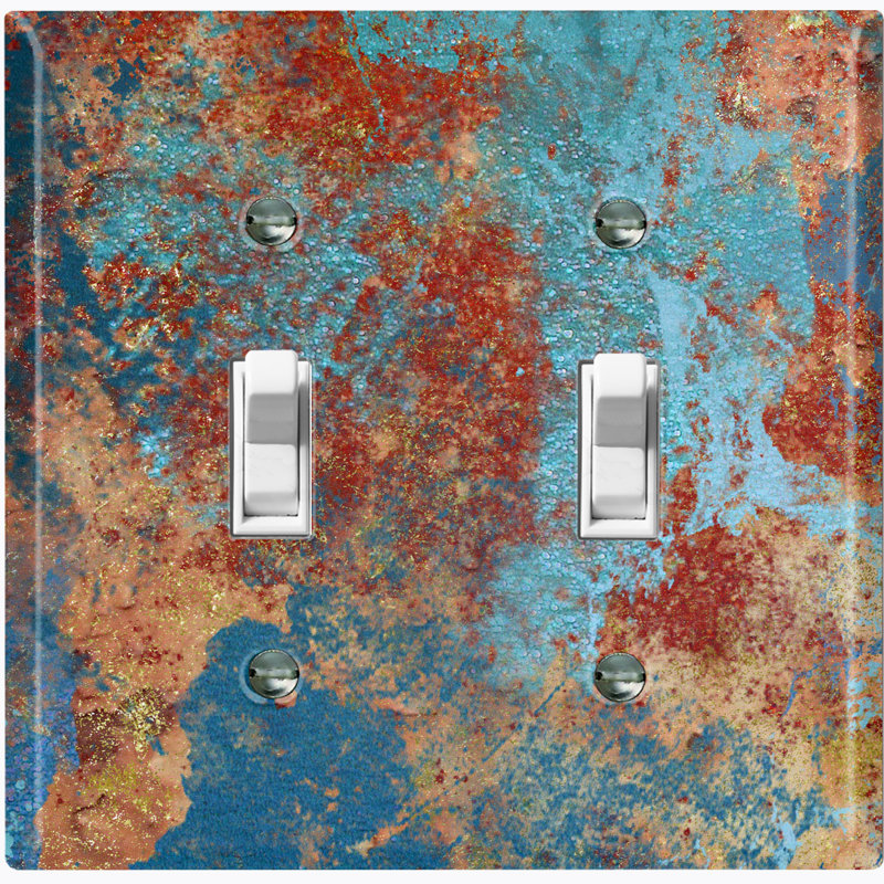 Patterned 2 - Gang Toggle Light Switch Standard Wall Plate