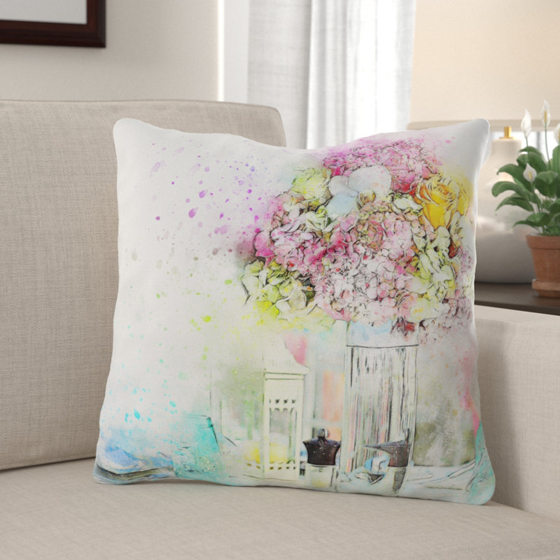 Outdoor Reversible Throw Pillow, Microsuede, Indoor