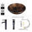 Glass Hand Hammered Circular Vessel Bathroom Sink with Faucet-130371089