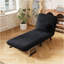 Fauteuil-lit convertible de 31,5 po, canapé-lit à trois volets avec dossier et coussin réglables, canapé-lit de loisirs avec structure en acier robuste pour la maison et le bureau, fauteuil-lit confortable noir