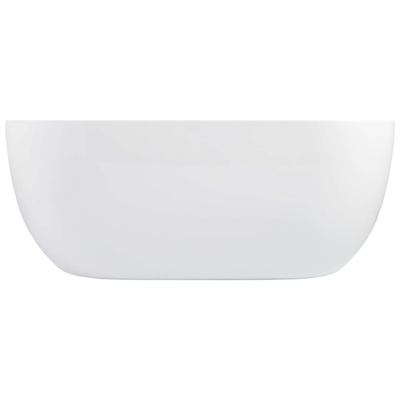 65" Boyce Acrylic Freestanding Soaking Bathtub, White/White Trim