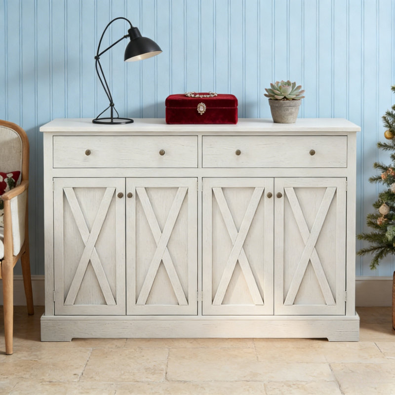 Armoire de rangement avec deux tiroirs, Taupe