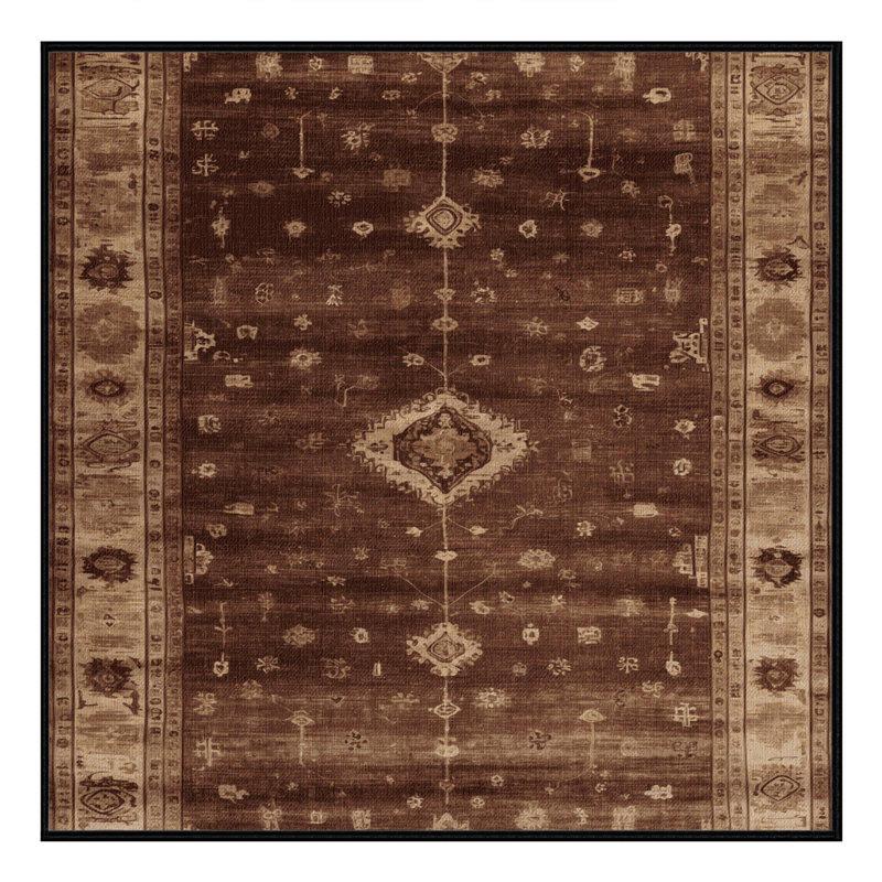 Tapis brun lavable à la machine, Carré 4 pi