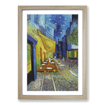 Cafe Terrace at Night by Vincent Van Gogh - Framed Print