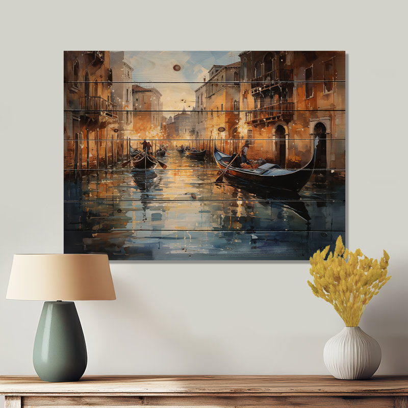 Alyas - Paysages, décoration murale sur bois de pin naturel, H 34 po x l 44 po