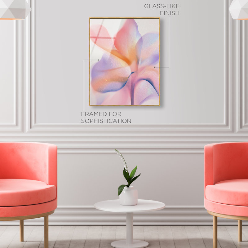 Watercolor Petals II High-Gloss Frameless Acrylic Glass Wall Art Abstract Print by Oliver Gal, Ready to Hang, 16 x 20