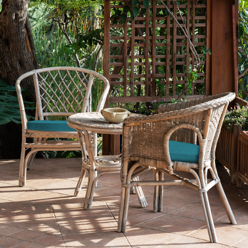 Outdoor Rounded Dining Seat Cushion, Turquoise