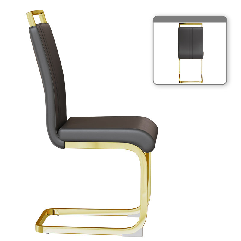 Latitude Run® Modern Classic PU Faux Leather Upholstered Dining Chairs ...
