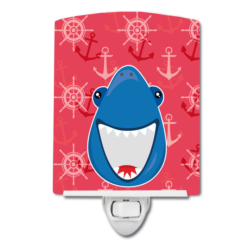 Grande éclairage de nuit en céramique shark
