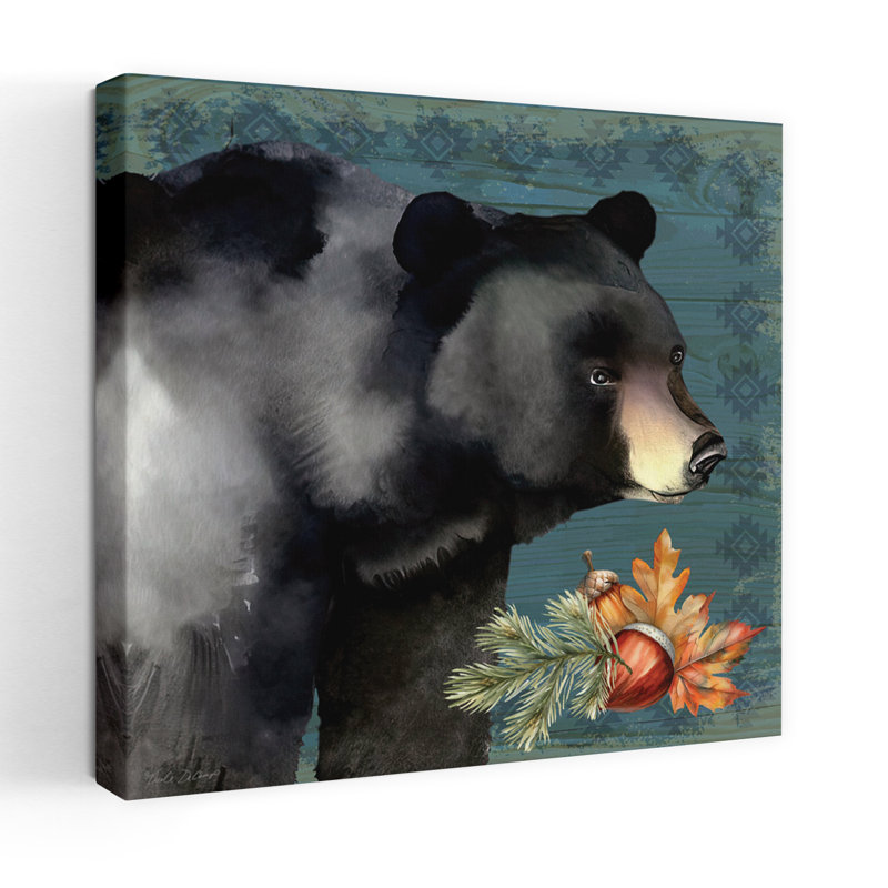 Ours noir, art contemporain, H 18 po x l 18 po