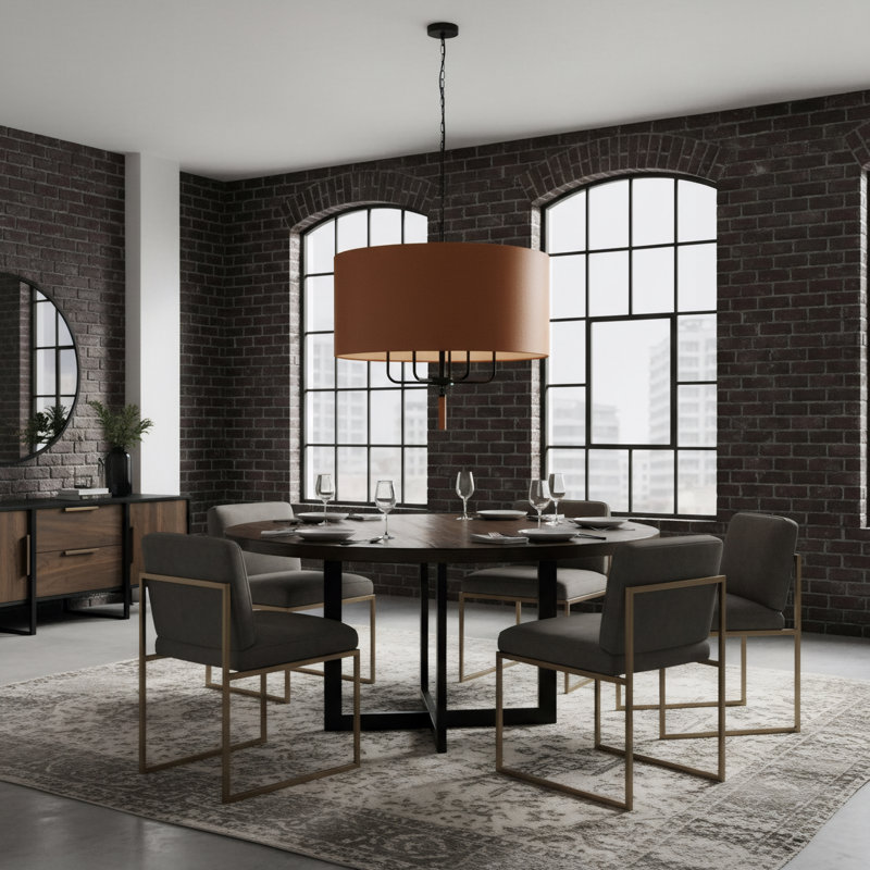 Secret Agent 5-Light Pendant, Black, Camel